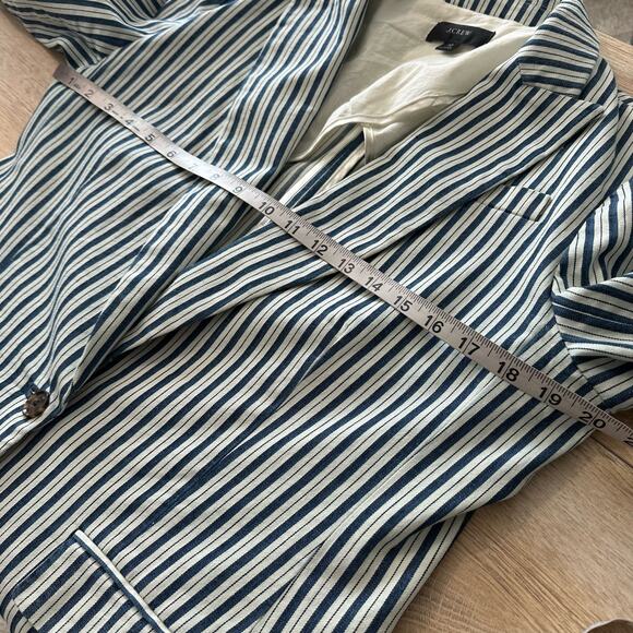 J. Crew Willa Cotton Blend Striped Blazer in Stripe 10 - Picture 12 of 13